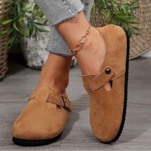 Suede Slip-On Clogs Tan Brown Size 10.5 NWOT - Picture 1 of 6